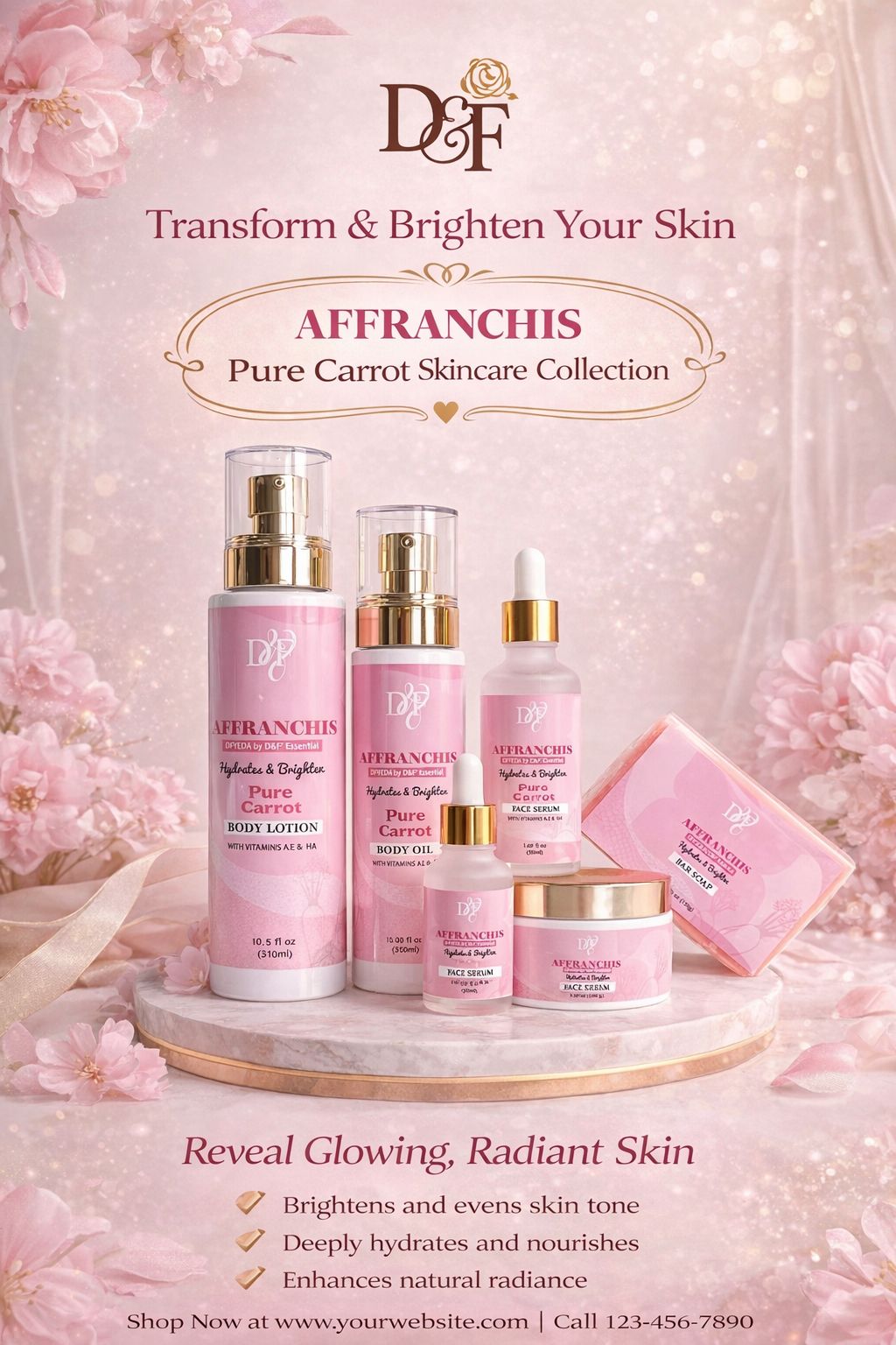 D&F Complete Radiance Skincare Collection Sets – Face & Body Bundles